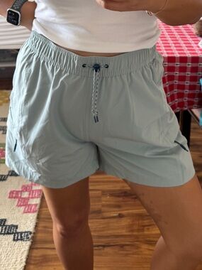 Voyager Women’s Mint Drawstring Cargo Shorts Size M Active Utility Hiking